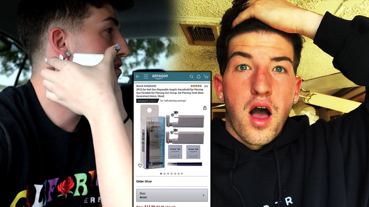 WE PIERCED MY EARS FOR $13!! (Home ear piercing kit)