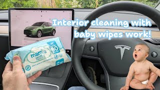 Sports Performance You don't need expensive car cleaning products. Tesla seats & cabin cleaning with baby wipes.