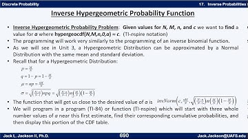 Statistics 2.17.4.1 Inverse Hypergeometric Function
