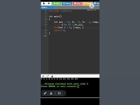 C Program to Display Fibonacci Series - YouTube