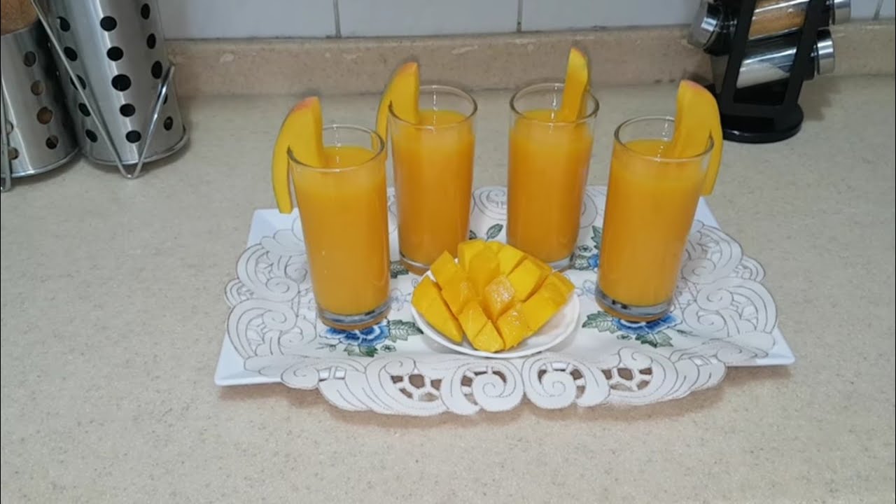 عصير المانجو الطبيعي بطريقتي 👍