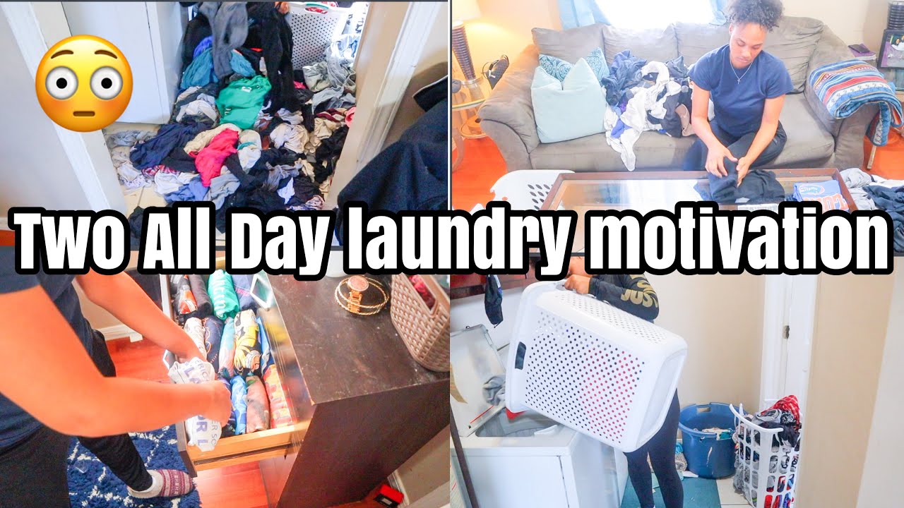 ALL DAY LAUNDRY MOTIVATION|TWO DAY LAUNDRY ROUTINE| NOT DOING LAUNDRY FOR A WEEK|TONS OF CLOTHES
