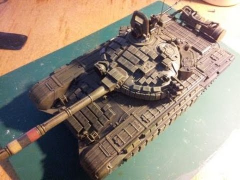Сборка советского основного боевого танка Т-72Б - Звезда 3550. Сухая кисть, триплекс...в общем, заканчиваем танк.