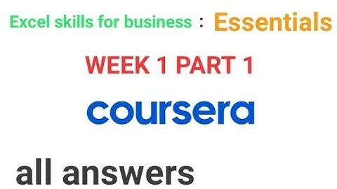 Excel skills for business : Essentials course 1 week 1 part 1 [COURSERA] [MACQUARIE UNIVERSITY]