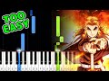 Homura - Demon Slayer: Kimetsu no Yaiba:Mugen Train Theme Song - EASY Piano Tutorial [animelovemen]
