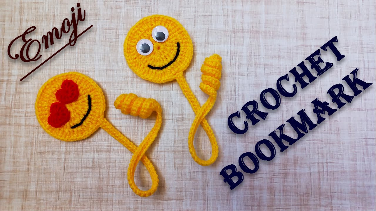 Emoji bookmark crochet tutorial | crochet bookmarks easy patterns