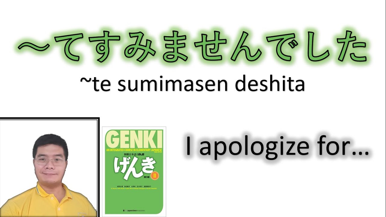 『GENKI 2』Lesson 16 (5)┃ ～てすみませんでした (te sumimasen deshita) 