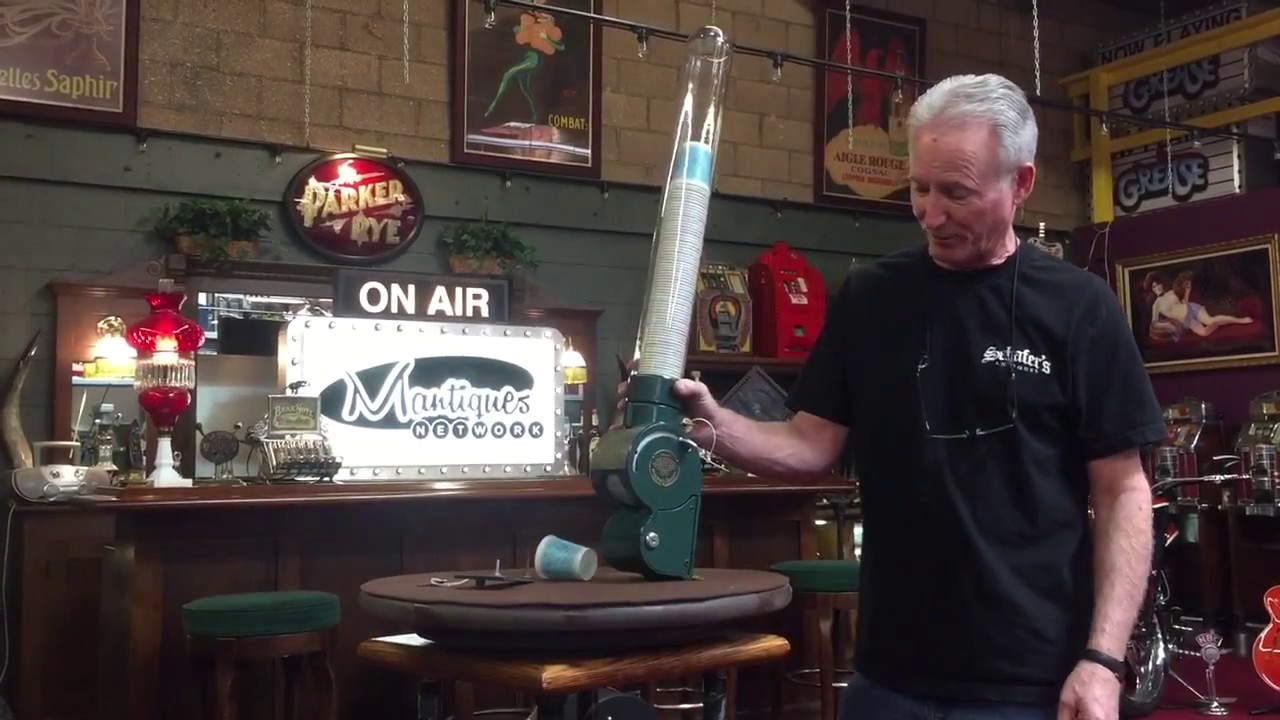 Vintage antique Dixie cup dispenser YouTube