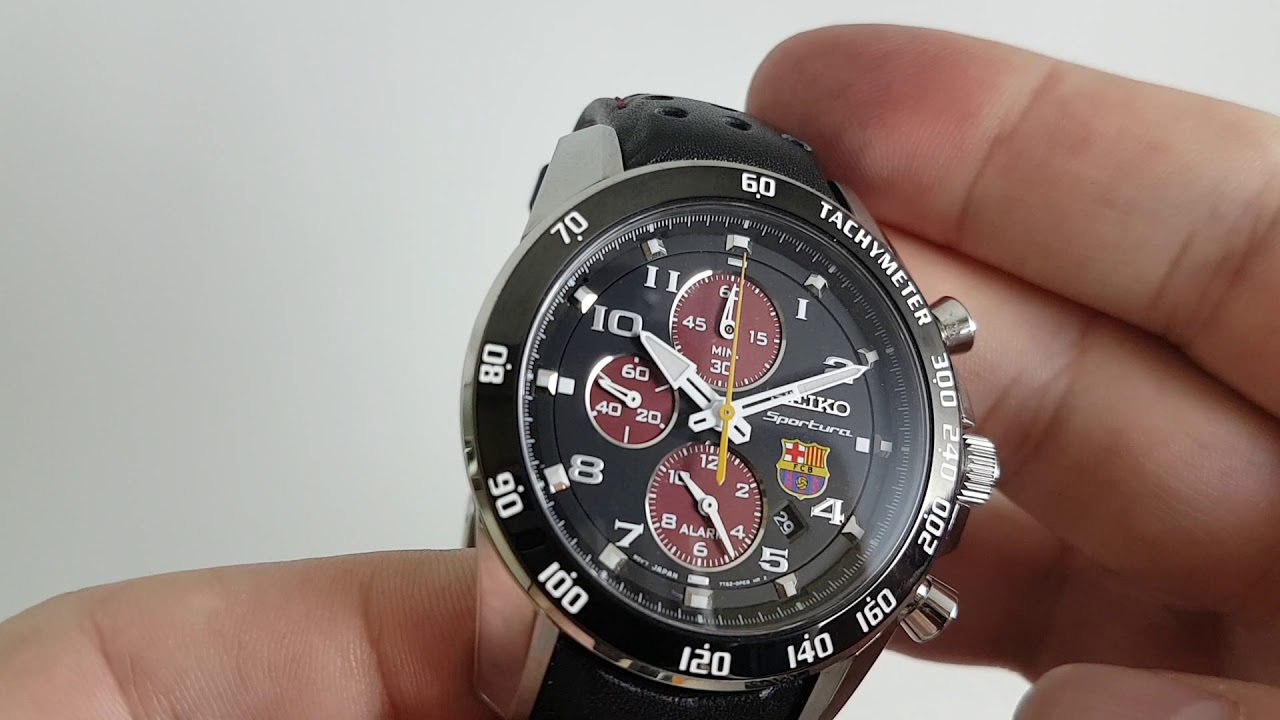 2012 Seiko Sportura Barcelona chronograph with box and papers. Model  reference 7T62-0KV0 SNAE75p1 - YouTube