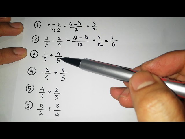 Cara mudah penjumlahan pengurangan perkalian & pembagian bentuk pecahan class=