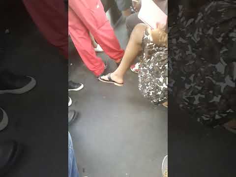 Candid pretty ebony feet on bus