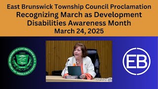 Township Council Proclamation: Development Disabilities Awareness Month