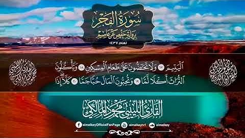 سورة الفجر للقارئ محمود المالكي