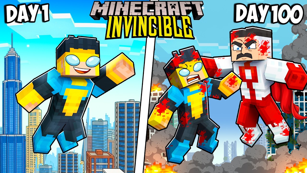 I Survived 100 Days as INVINCIBLE in Minecraft!