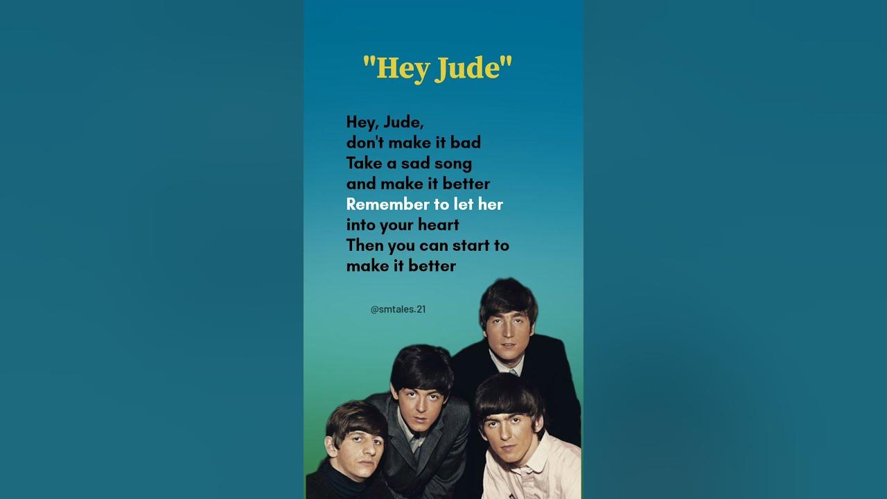 Hey Jude lyrics (Verse-1) - The Beatles #lyrics #heyjude #thebeatles