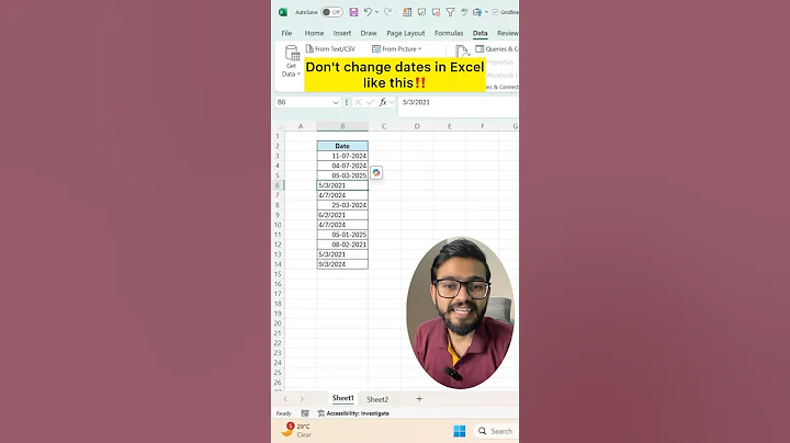 Don't Change Date in Excel like this‼️Instead Use Amazing Trick #excel #exceltips #shorts