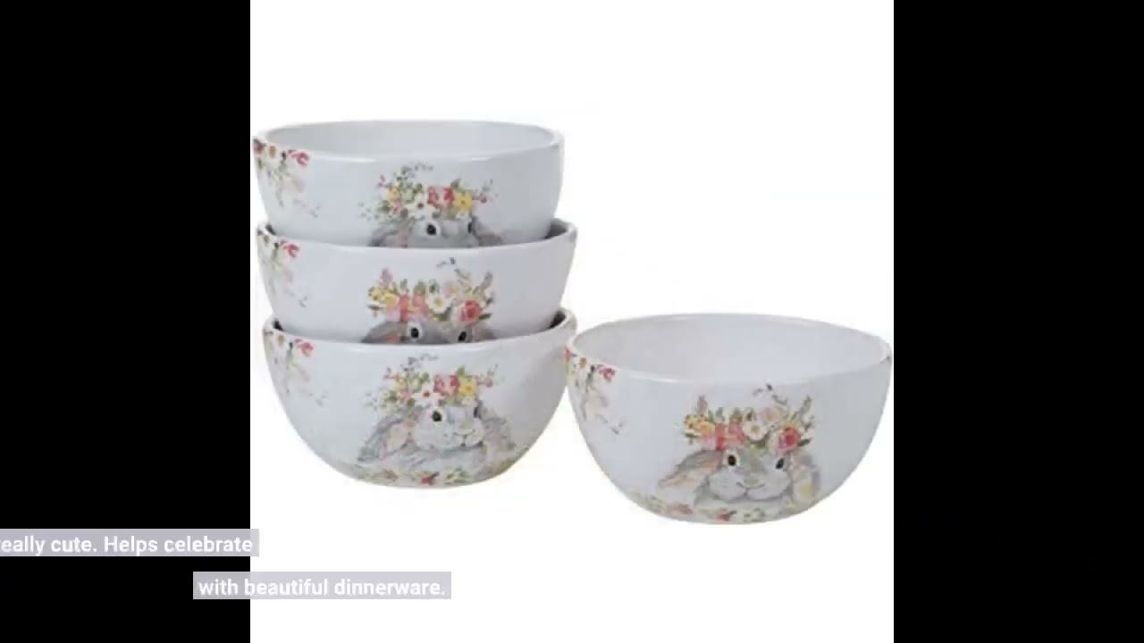 Certified International Sweet Bunny 16 Piece Dinnerware Set, Service for 4, Multicolored