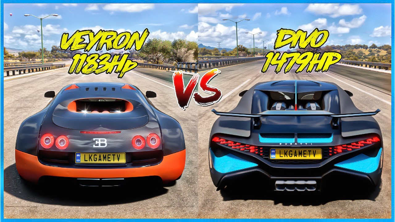 FH5 DRAG RACE - BUGATTI VEYRON Vs BUGATTI DIVO - YouTube