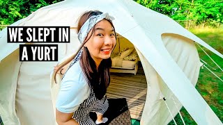 UNIQUE YURT GLAMPING EXPERIENCE IN VANCOUVER ISLAND BC: Airbnb Yurt Tour Canada // Nat and Max