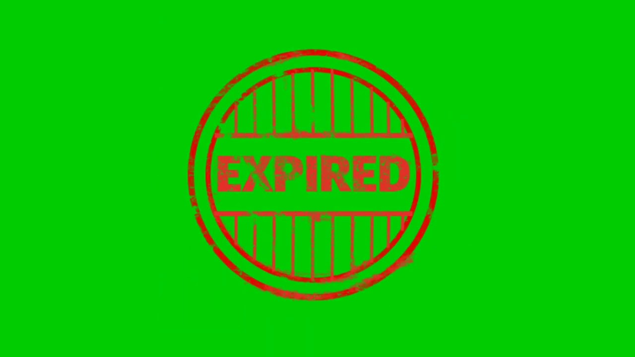 Expired Stamp Green Screen