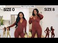 SIZE 0 vs SIZE 8 TRY THE SAME OUTFITS FROM PRETTYLITTLETHING | PLT FALL TRY ON HAUL