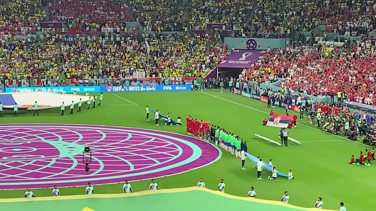Brazil vs Serbia - Qatar World Cup 2022 - Match 16 - Players entrance and national anthems