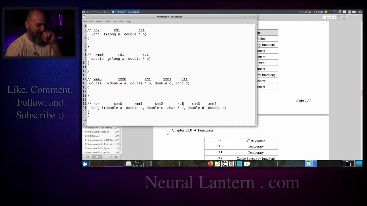 Mixed Function Arguments in x86-64 Assembly - Integers & Floats Explained