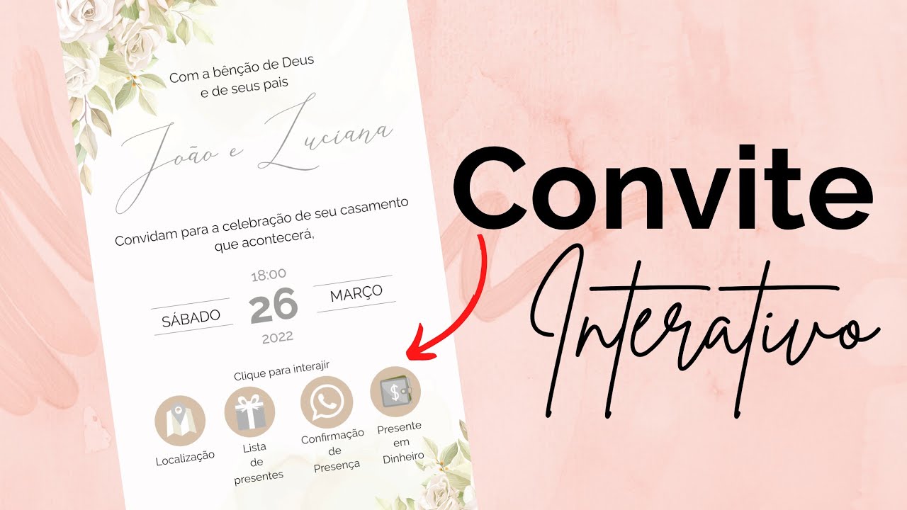 COMO FAZER CONVITE DE CASAMENTO INTERATIVO COM LINK 