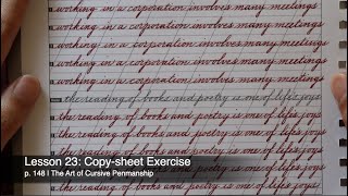 Lesson 23: Copy-sheet Exercise | #cursive #handwriting #penmanship #amsr