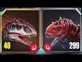 INDOMINUS REX Vs RAJASAURUS LEVEL 299 - Jurassic World The Game