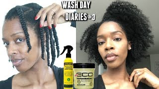 WASH DAY DIARIES | BRAID OUT Ft. ECO STYLE LEAVE-IN CONDITIONER + GEL ON 4C NATURAL HAIR
