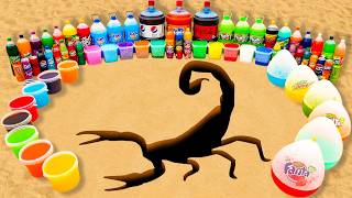 EXPERIMENT: a Giant Rainbow Scorpion with Big Pepsi, Orbeez, Balloons of Fanta, Coca Cola vs Mentos