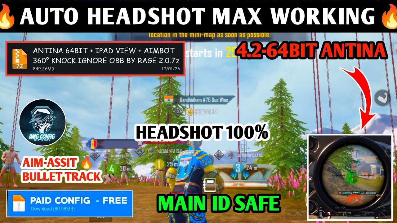 BGMI 4.1 AIMBOT ANTINNA OBB | BGMI 4.1 BULLET TRACK OBB | BGMI 4.1 ANTINNA OBB MAIN ID SAFE BY AMG