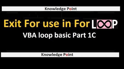 Exit For use in For loop (VBA Loop Basic - PART1C)