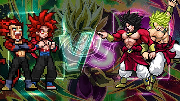 Goku SS4 And Vegeta SS4 VS Broly And Broly Jump Force Mugen v9 Death Battle
