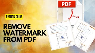 How to remove watermark from pdf using python | Remove watermark 100%🎉