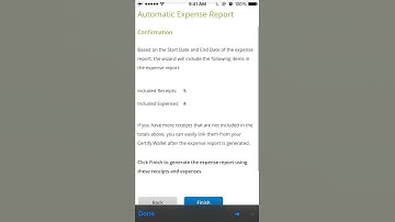 Certify Mobile: Auto Expense Report Wizard