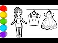 Anna&#39;s Birthday Dress Drawing, Painting, Coloring / Coloring pages for kids and Toddlers