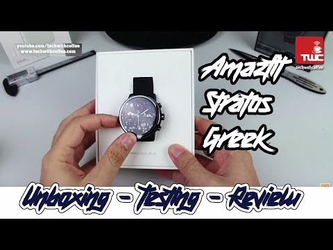 Xiaomi amazfit 2 stratos greek unboxing testing review (Ελληνικα gearbest greek)