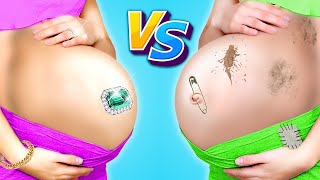 RICH PREGNANT VS BROKE PREGNANT || Rich VS Poor, Funny Pregnancy Moments by Crafty Panda Fun