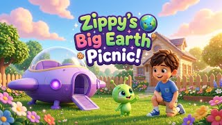 Zippy’s Big Earth Picnic! 🌎🛸 | A Cute Friendship Story for Kids | #kidstories #animation #cute 