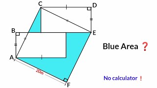 Can you find area of the Blue portion? | (Fun Geometry Problem) | #math #maths | #geometry