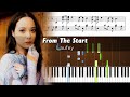 Laufey - From The Start - Piano Tutorial with Sheet Music