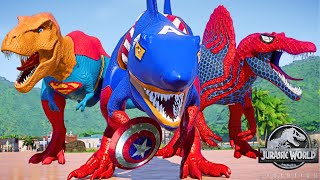 SUPERHERO's STORY SPIDERMAN,CAPTAIN AMERICA, SUPERMAN, JOKER Secrets of Superheroes Dinosaur Bros!