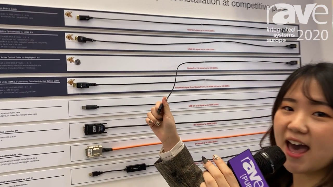 ISE 2020: Opticis Co., Ltd. Offers Active Optical Cables Including HDMI, DVI, USB and DisplayPort