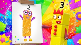 NUMBERBLOCK SATISFIYING VIDEO - NUMBERBLOCKS SAND PAINTING RAINBOW GALAXY CASTEL SKY ASMR