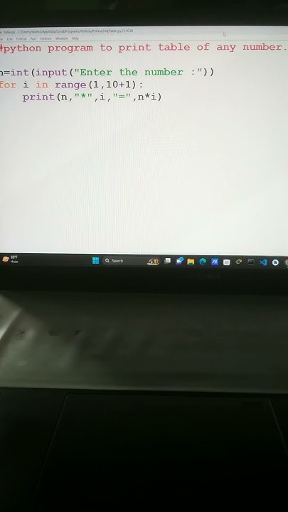 write a program to print table of any number in python using for loop ...