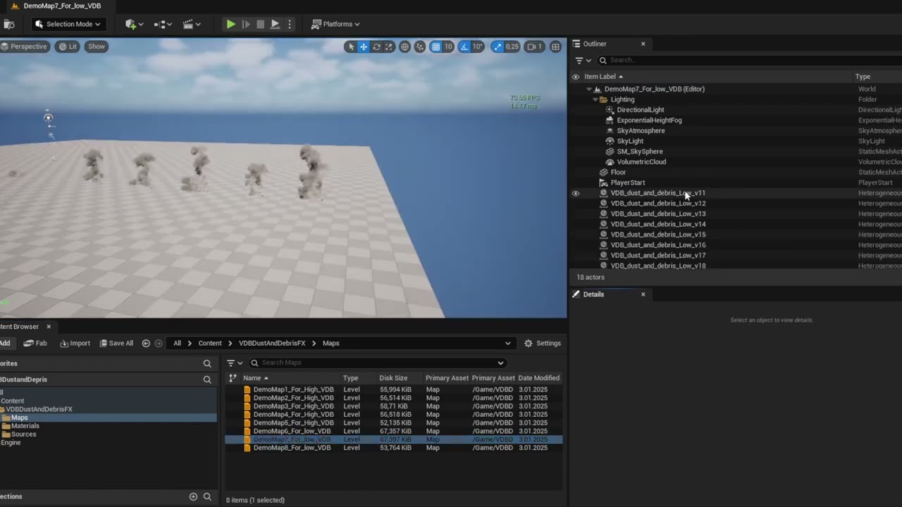 Unreal engine vdb Dust debris and fire