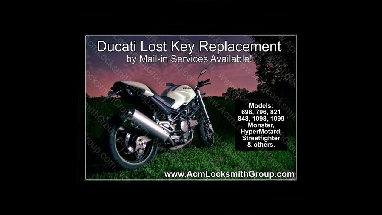 2013 Ducati 696 Monster - Lost Key Replacement & Chip Programming. Using our Mail-in Services.
