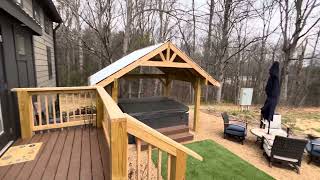 Interviewing Tiny  home, Airbnb guest Brevard county, North Carolina, hot tub Sunnyside up Airbnb ￼